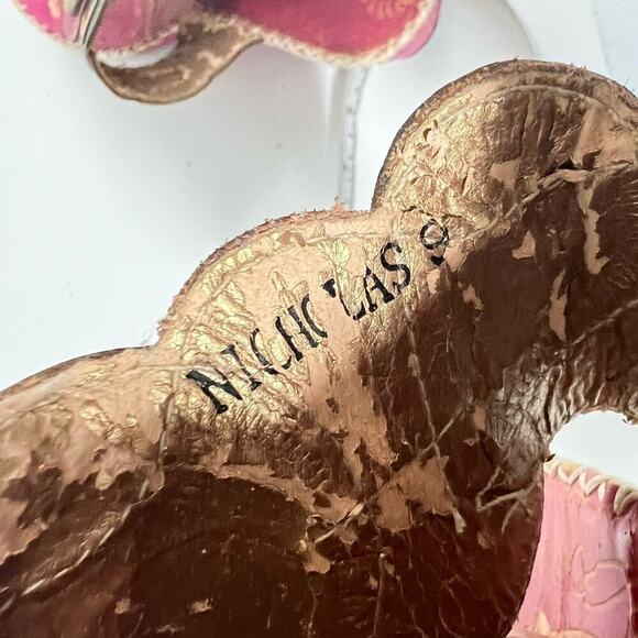 Elite Corkys Colorful Wedge Sandals Women’s 9 Leather Painted Navajo Pink Green - Picture 14 of 14